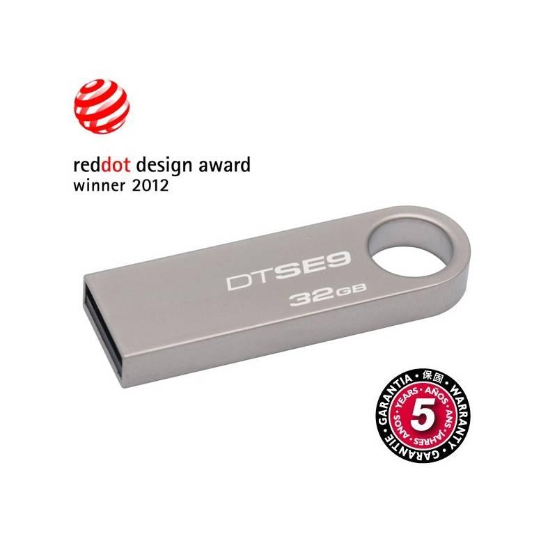 USB flash disk Kingston DataTraveler SE9 32GB (DTSE9H/32GB) stříbrný, usb, flash, disk, kingston, datatraveler, se9, 32gb, dtse9h, stříbrný