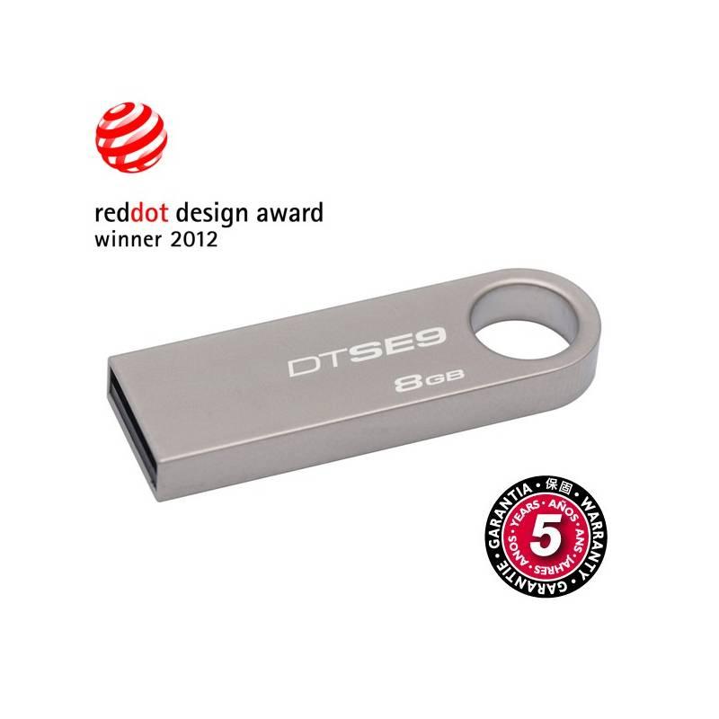 USB flash disk Kingston DataTraveler SE9 8GB (DTSE9H/8GB) stříbrný, usb, flash, disk, kingston, datatraveler, se9, 8gb, dtse9h, stříbrný