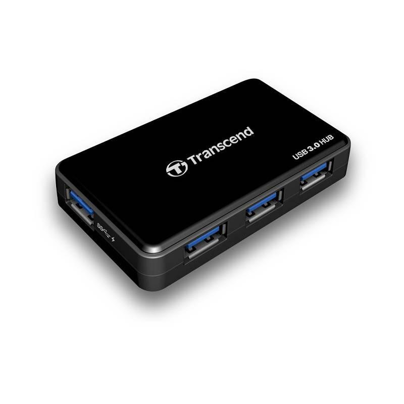 USB Hub Transcend USB 3.0 Hub 4-port + napájecí zdroj (TS-HUB3K), usb, hub, transcend, 4-port, napájecí, zdroj, ts-hub3k