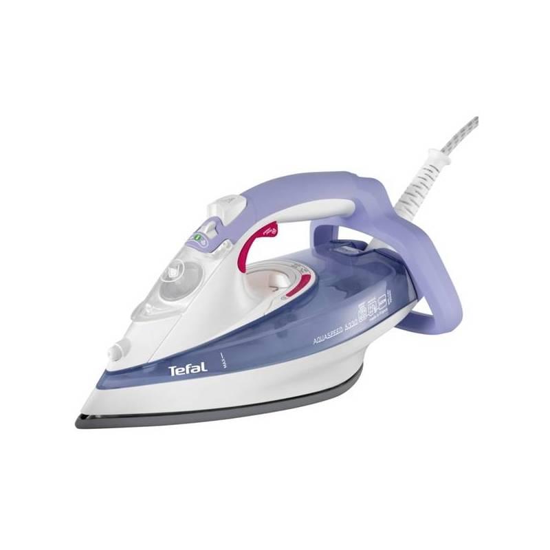 Žehlička Tefal Aquaspeed FV5330 bílá/fialová, Žehlička, tefal, aquaspeed, fv5330, bílá, fialová