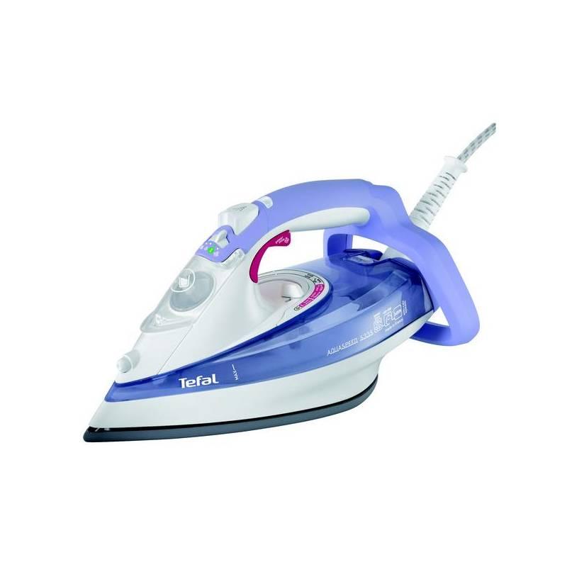 Žehlička Tefal Aquaspeed FV5335E0 bílá/fialová, Žehlička, tefal, aquaspeed, fv5335e0, bílá, fialová