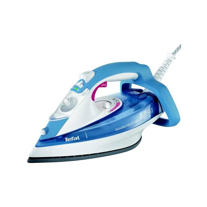 Žehlička Tefal Aquaspeed FV5350 bílá/modrá, Žehlička, tefal, aquaspeed, fv5350, bílá, modrá