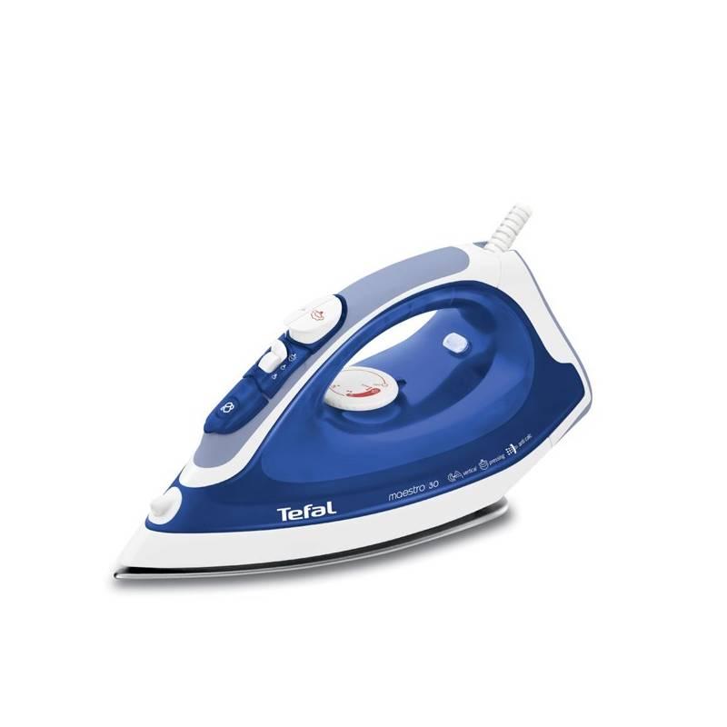 Žehlička Tefal FV3730E0 bílá/modrá, Žehlička, tefal, fv3730e0, bílá, modrá