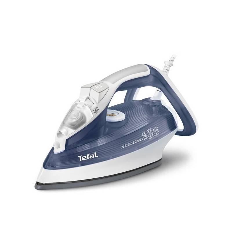 Žehlička Tefal Supergliss FV3840E0 bílá/modrá, Žehlička, tefal, supergliss, fv3840e0, bílá, modrá