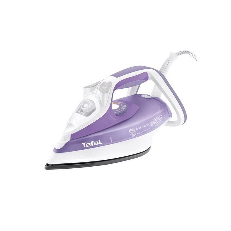 Žehlička Tefal Ultragliss FV4860D0 bílá/fialová, Žehlička, tefal, ultragliss, fv4860d0, bílá, fialová